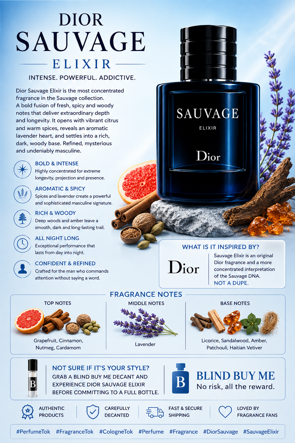 Dior Sauvage Elixir perfume decant sample bottle