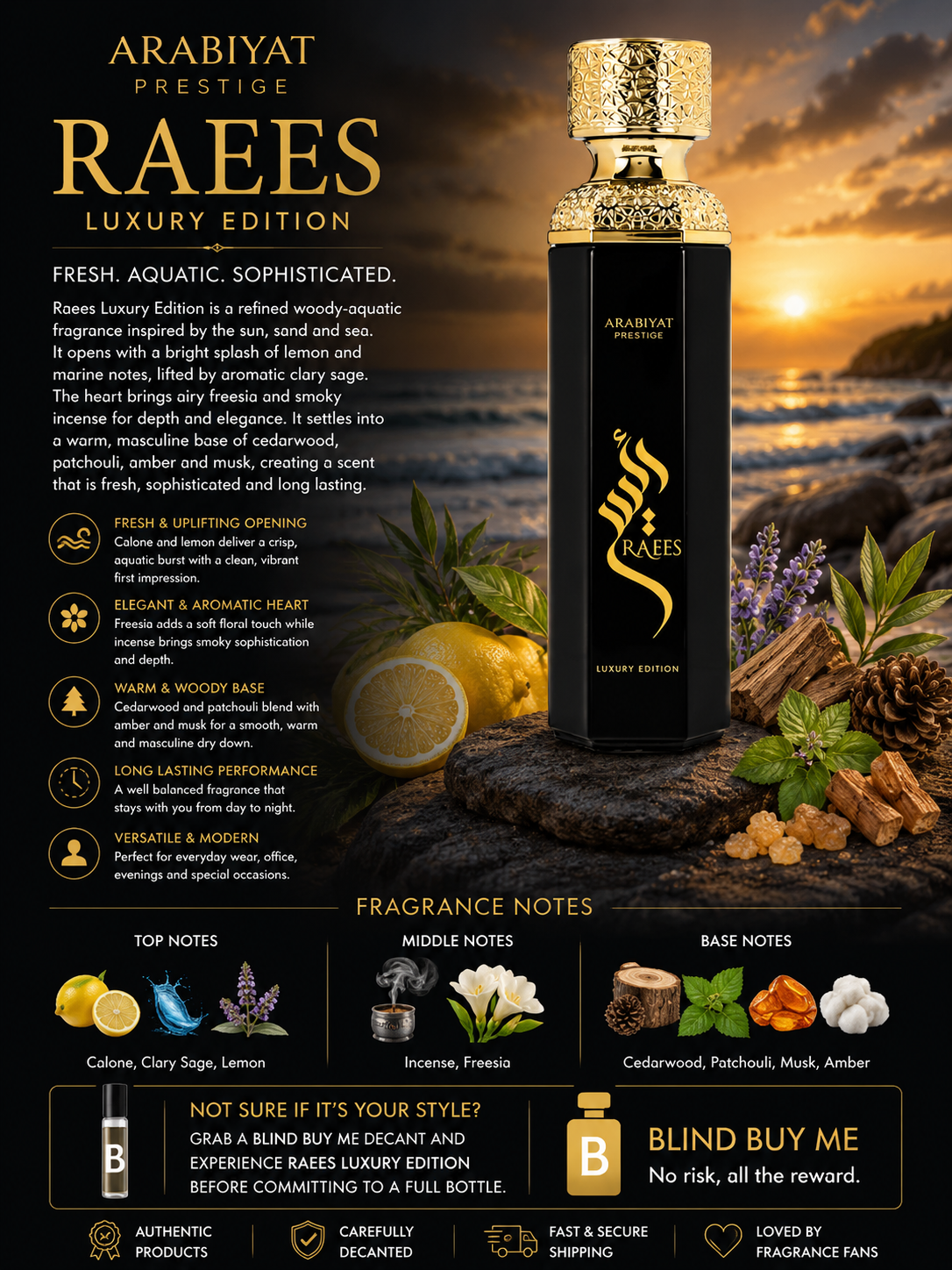 Arabiyat Prestige Raees Luxury Edition perfume decant sample bottle